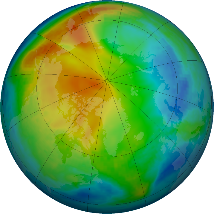 Arctic ozone map for 27 November 2000